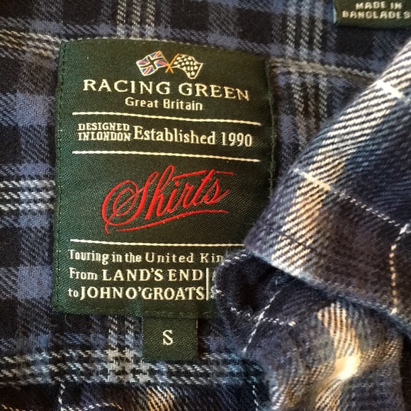 Racing Green Blue Flannel Great Condition - Picture 3 of 3